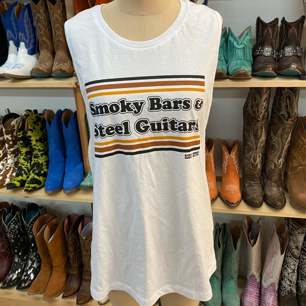 Rodeo Hippie Smoky Bars & Steel Guitar Muscle Tank (LBB149)